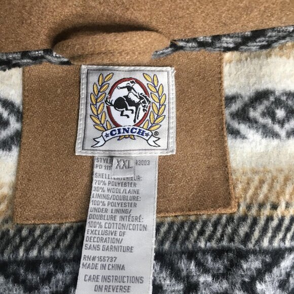 Cinch  Concealed Carry Vest Mens XXL Brown Black Wool Blend Western Aztec Lined - Picture 4 of 16